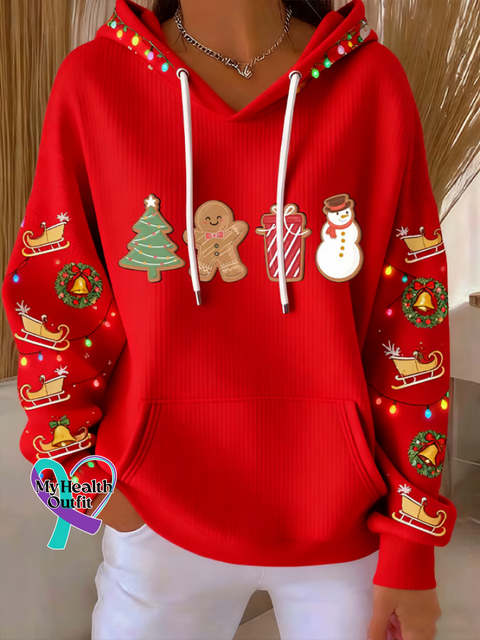 Christmas Casual Hoodie Sweatshirt Multicolor / S