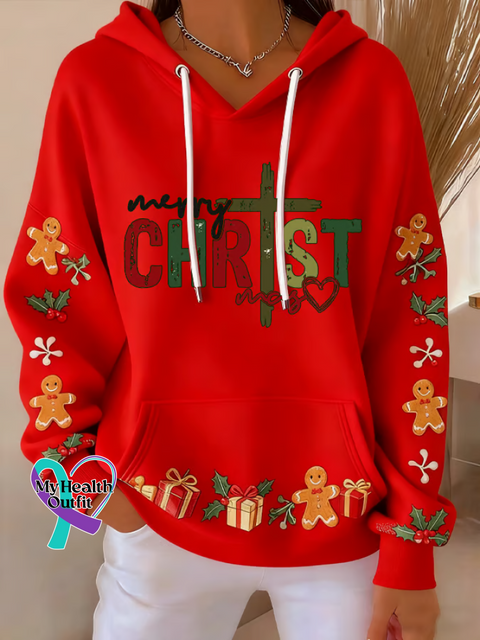 Christmas Casual Hoodie Sweatshirt Multicolor / S