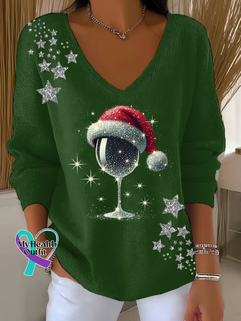 Christmas Casual Pullover Sweater Green / S