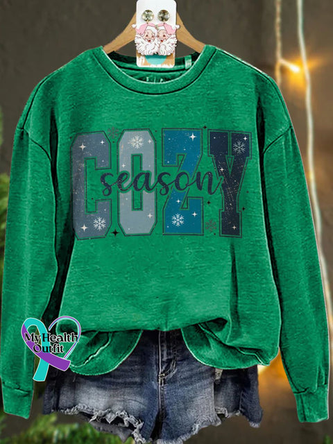 Christmas Cozy Season Winter Casual Sweatshirt Green / S