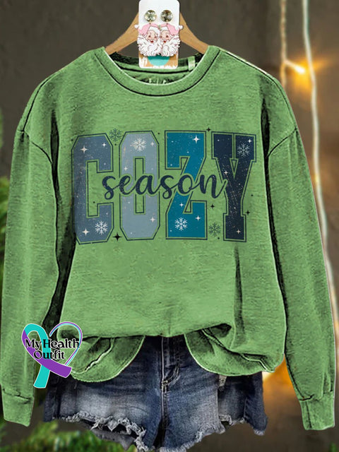 Christmas Cozy Season Winter Casual Sweatshirt Lightgreen / S