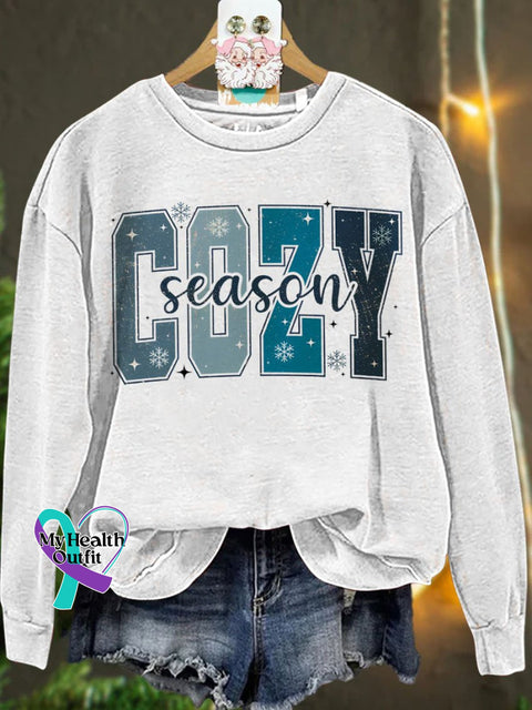 Christmas Cozy Season Winter Casual Sweatshirt White / S