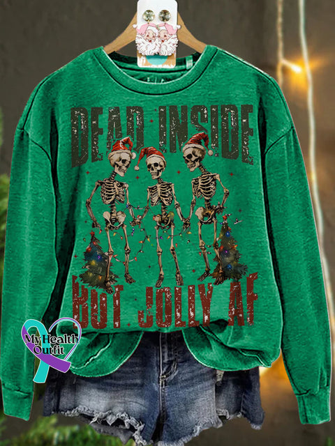 Christmas Dead Inside But Jolly Af Casual Sweatshirt Green / 2Xl