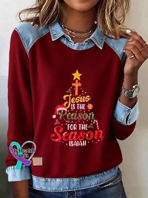 Christmas Faith Sequin Print Women’s Sweatshirt Picture 1 / S