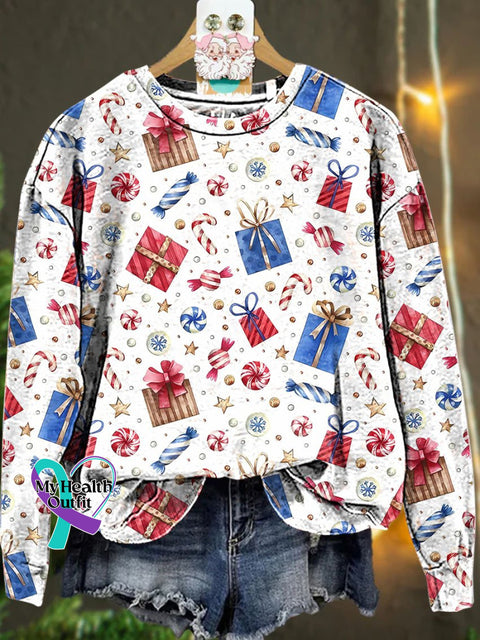 Christmas Gift Candy Casual Sweatshirt Multicolor / S