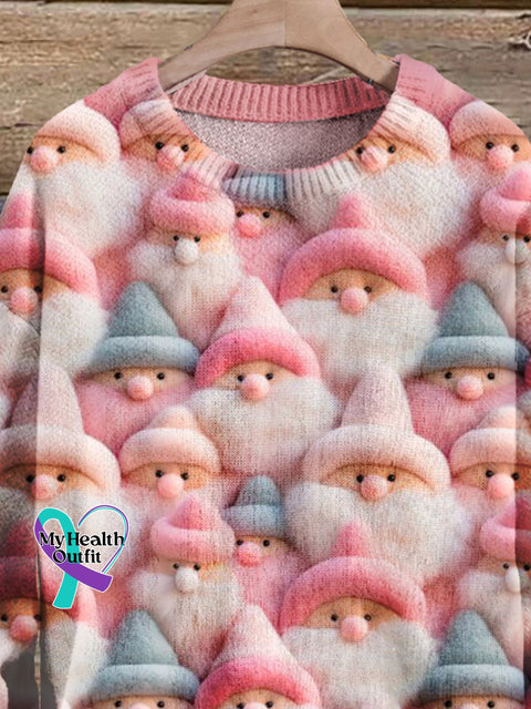 Christmas Gift Santa Claus Art Print Knit Pullover Sweater