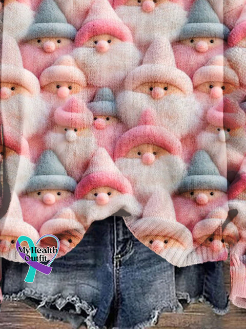 Christmas Gift Santa Claus Art Print Knit Pullover Sweater