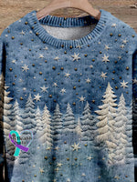 Christmas Gift Tree Art Print Knit Pullover Sweater