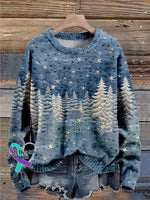 Christmas Gift Tree Art Print Knit Pullover Sweater Muilticolor / S