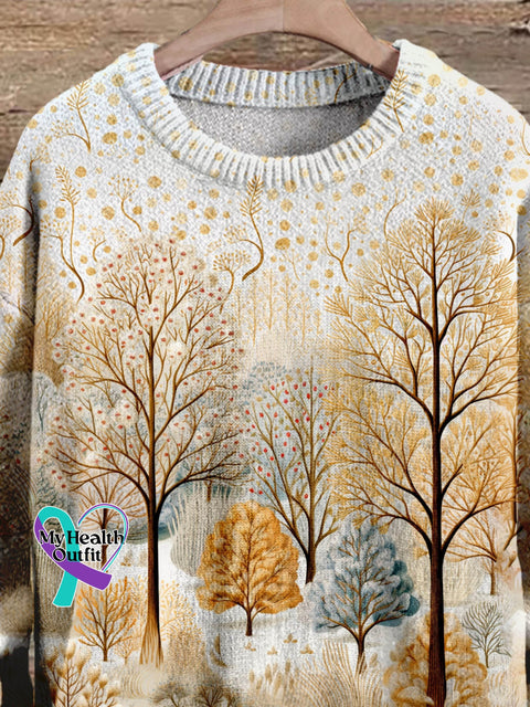 Christmas Gift Tree Autumn And Winter Season Art Print Knit Pullover Sweater