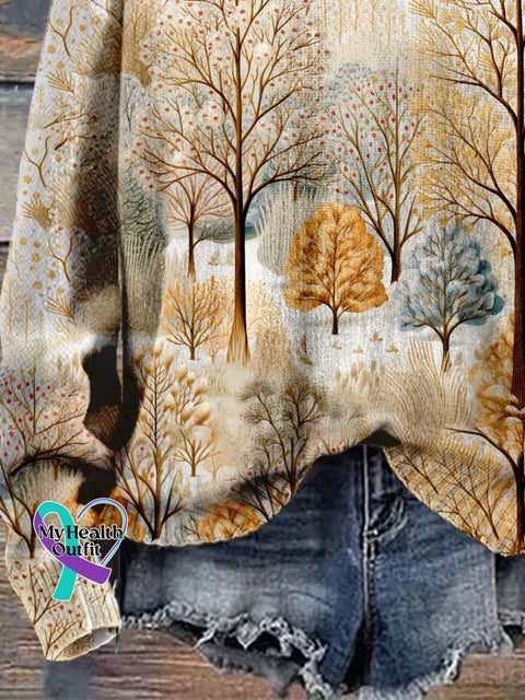 Christmas Gift Tree Autumn And Winter Season Art Print Knit Pullover Sweater