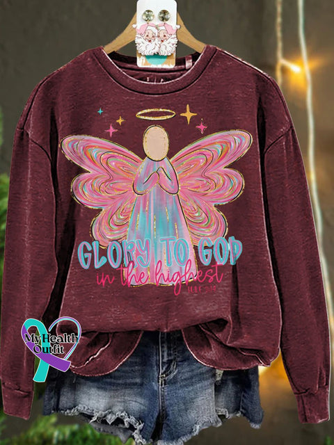 Christmas Glory To God Casual Sweatshirt Maroon / S