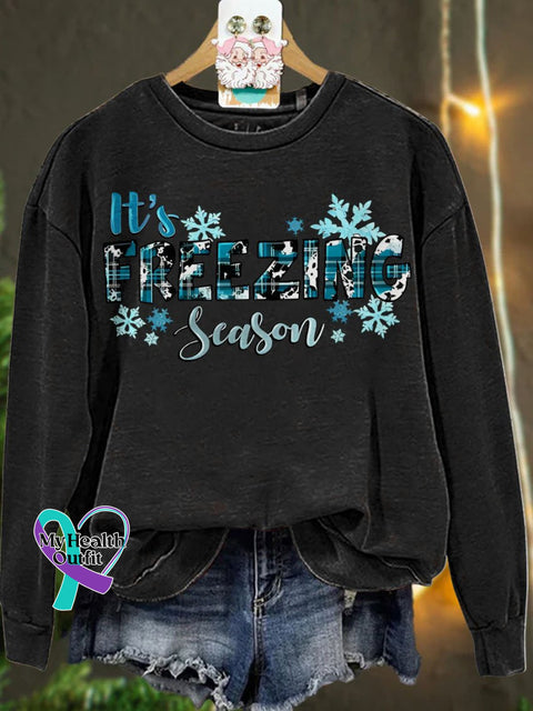 Christmas It’s Freezing Season Gift For Winter Casual Sweatshirt Black / S