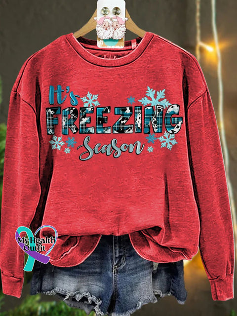 Christmas It’s Freezing Season Gift For Winter Casual Sweatshirt Red / S