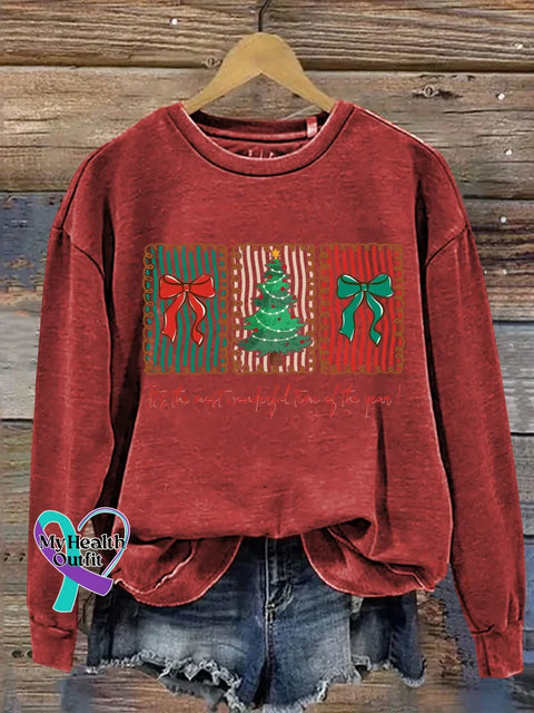 Christmas It’s The Most Wonderful Time Of The Year Print Casual Sweatshirt Red / S