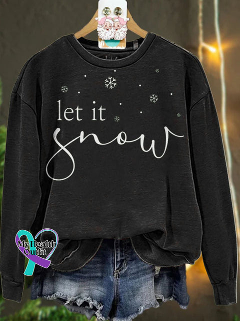 Christmas Let It Snow Casual Sweatshirt Black / S
