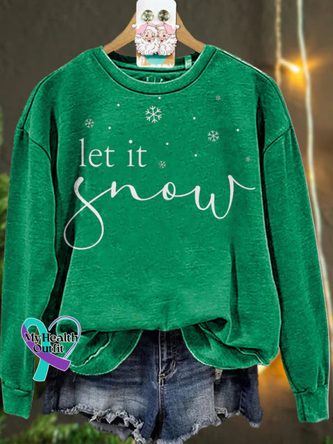 Christmas Let It Snow Casual Sweatshirt Green / S