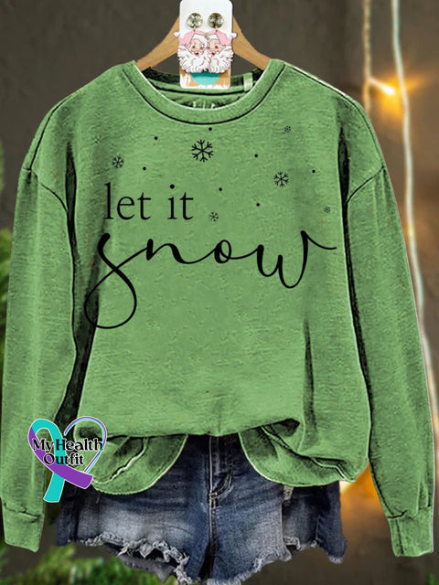 Christmas Let It Snow Casual Sweatshirt Lightgreen / S