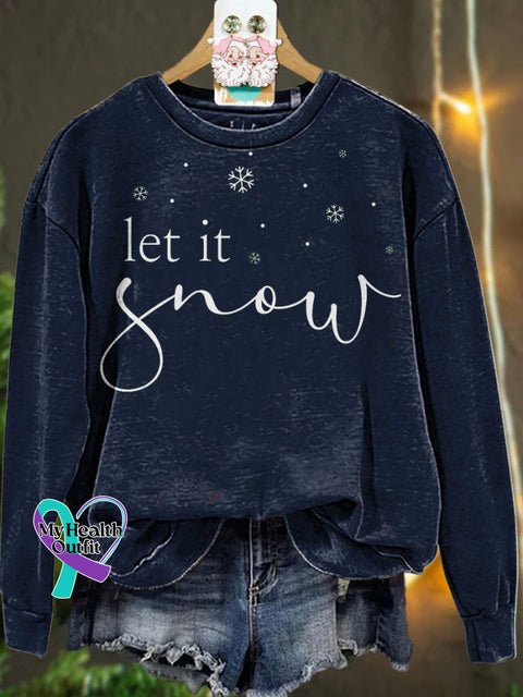 Christmas Let It Snow Casual Sweatshirt Navyblue / S