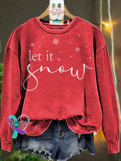 Christmas Let It Snow Casual Sweatshirt Red / S