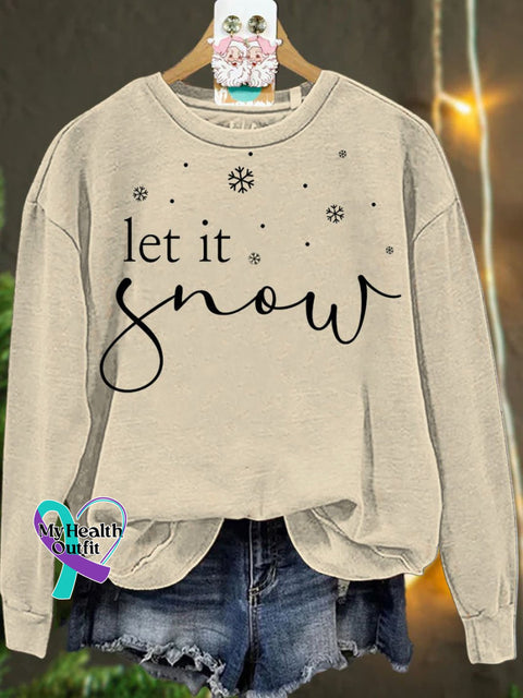 Christmas Let It Snow Casual Sweatshirt Sand / S