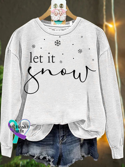 Christmas Let It Snow Casual Sweatshirt White / S