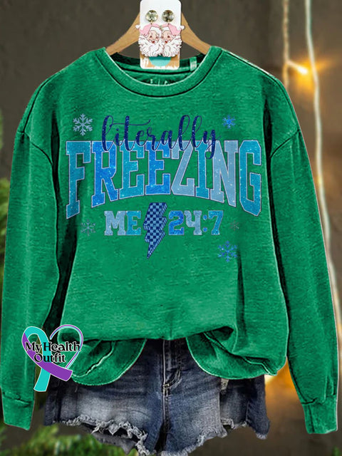 Christmas Literally Freezing Winter Casual Sweatshirt Green / S
