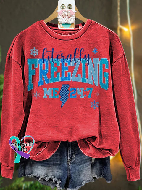 Christmas Literally Freezing Winter Casual Sweatshirt Red / S