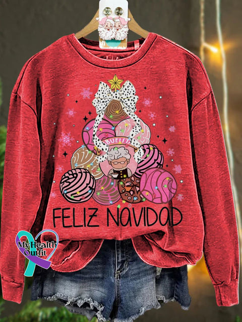 Christmas Mexican Chocolate Pink Tree Casual Sweatshirt Red / S