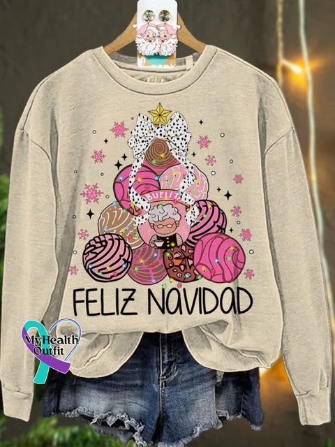 Christmas Mexican Chocolate Pink Tree Casual Sweatshirt Sand / S