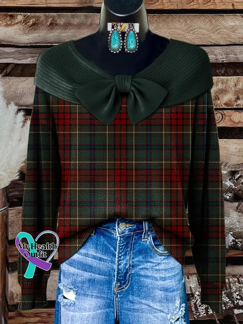 Christmas Plaid Print Buttoned Cardigan Sweater Multicolor / S