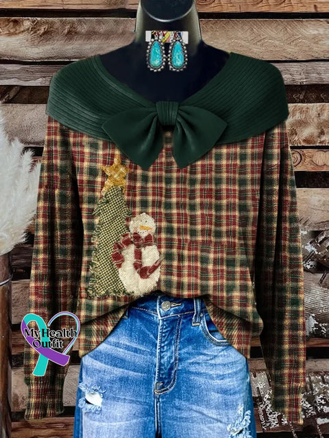 Christmas Plaid Print Buttoned Cardigan Sweater Multicolor / S