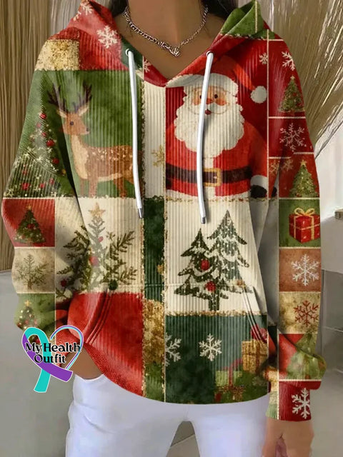 Christmas Print Casual Hoodie Sweatshirt Multicolor / S