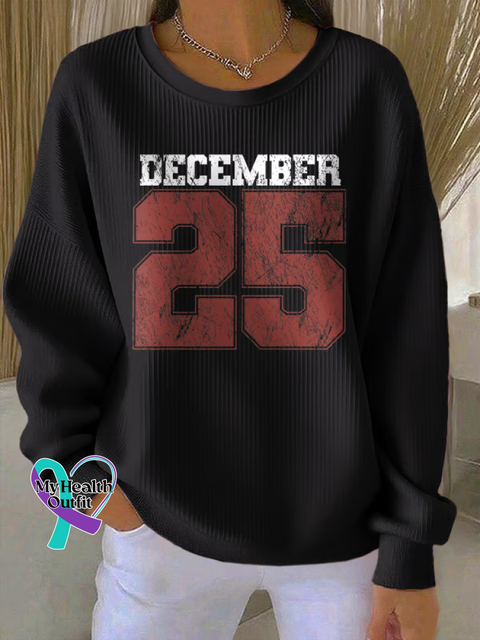 Christmas Print Casual Sweatshirt Black / S
