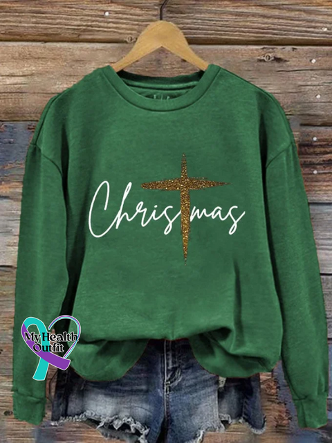 Christmas Print Casual Sweatshirt Green / 2XL