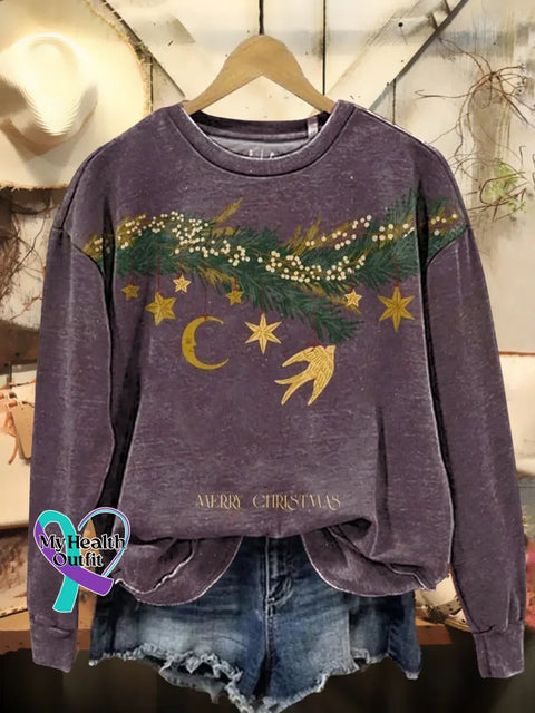 Christmas Print Casual Sweatshirt Multicolor / S