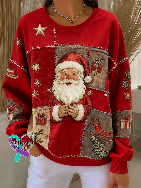 Christmas Print Casual Sweatshirt Multicolor / S