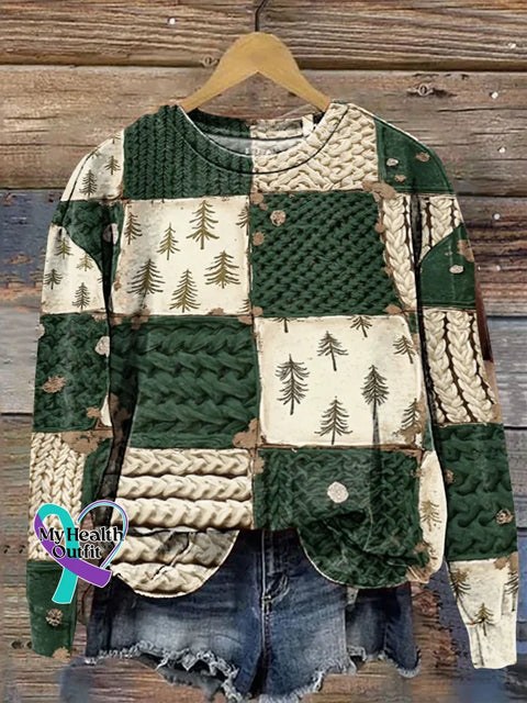 Christmas Print Casual Sweatshirt Multicolor / S