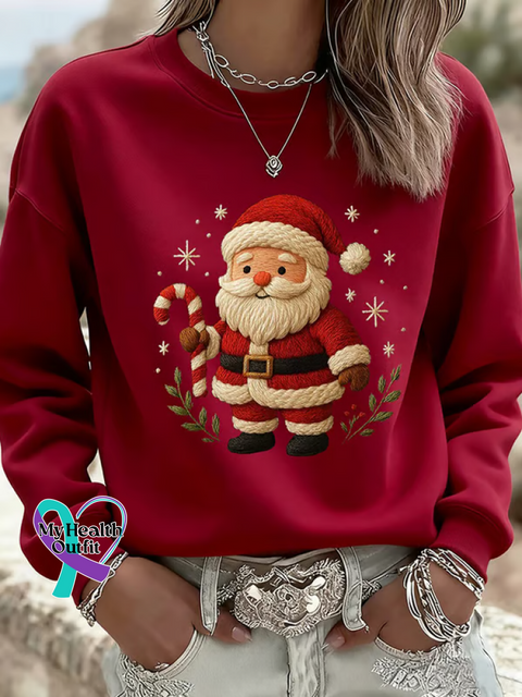 Christmas Print Casual Sweatshirt Red / S