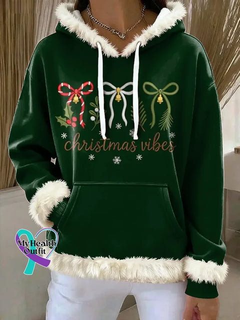 Christmas Print Hooded Sweatshirt Multicolor / S