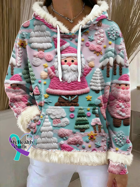 Christmas Print Hooded Sweatshirt Multicolor / S