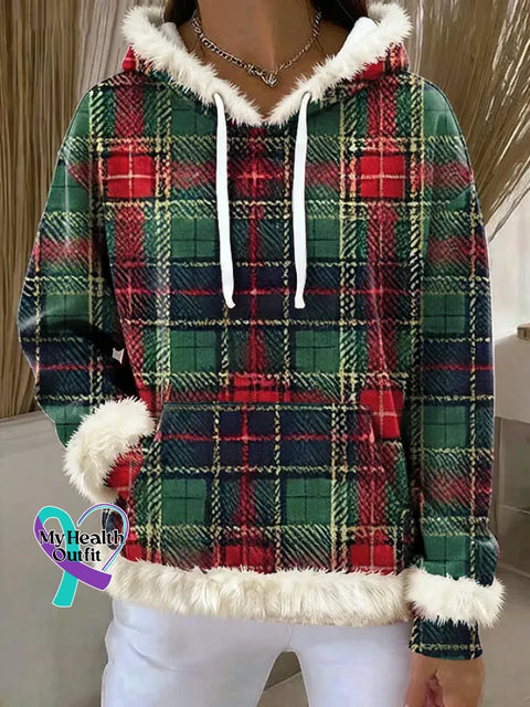 Christmas Print Hooded Sweatshirt Multicolor / S