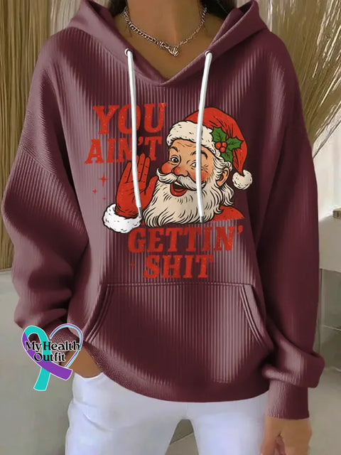 Christmas Santa Claus Casual Hoodie Sweatshirt Red / S