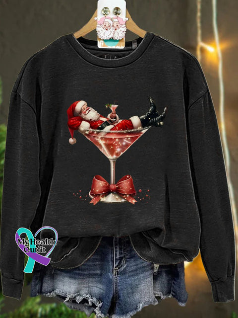 Christmas Santa’s Hot Mess Casual Sweatshirt Black / S