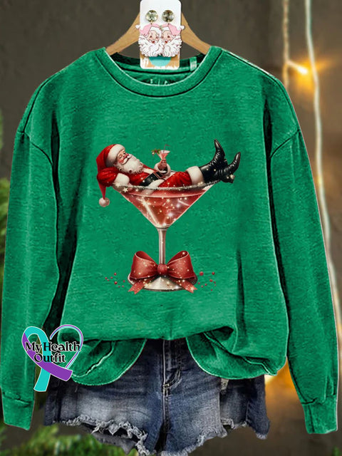 Christmas Santa’s Hot Mess Casual Sweatshirt Green / S