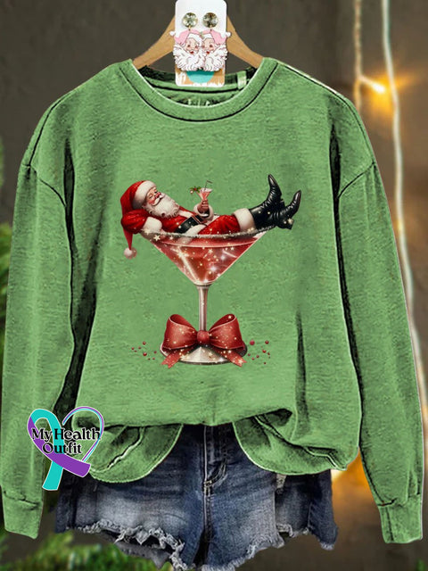 Christmas Santa’s Hot Mess Casual Sweatshirt Lightgreen / S