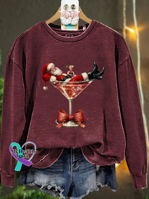 Christmas Santa’s Hot Mess Casual Sweatshirt Maroon / S
