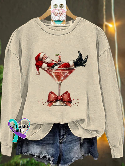 Christmas Santa’s Hot Mess Casual Sweatshirt Sand / S