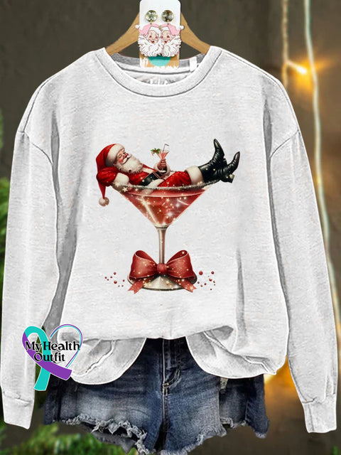 Christmas Santa’s Hot Mess Casual Sweatshirt White / S