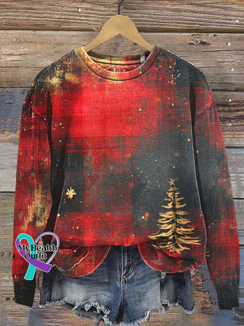 Christmas Shabby Chic Art Casual Sweatshirt Multicolor / S